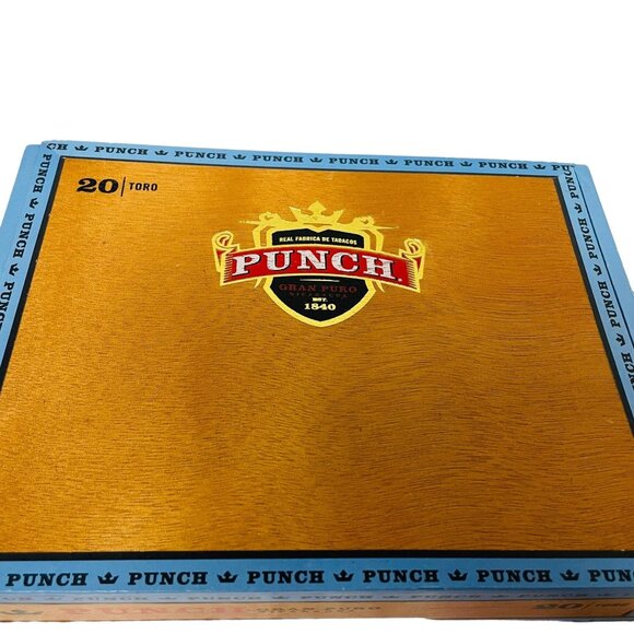 Punch Gran Puro Nicaragua Wooden Cigar Box 20 Count 1840 Vintage Style Storage - Picture 6 of 10